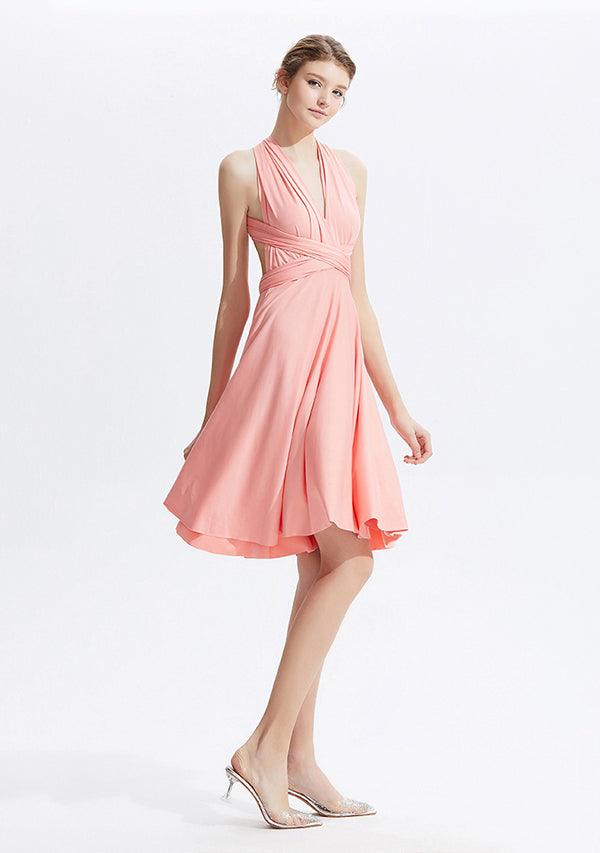 Peach Coral Midi Convertible Infinity Dress - INFIWING